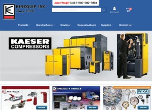 How kinequip.com looks like on a tablet such as an iPad.