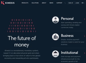 How kinesis.money looks like on a tablet such as an iPad.
