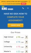 How kingessays.com looks like on a mobile device such as an iPhone.