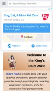 How kingsraid.wiki looks like on a mobile device such as an iPhone.