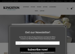 How kingstonbrass.com looks like on a tablet such as an iPad.