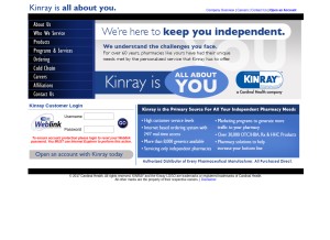 How kinray.com looks like on a tablet such as an iPad.