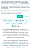 How kinsahealth.com looks like on a mobile device such as an iPhone.