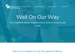 How kinsahealth.com looks like on a tablet such as an iPad.