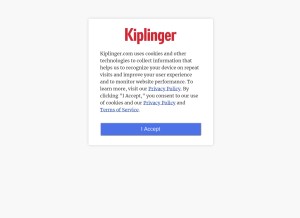 How kiplinger.com looks like on a tablet such as an iPad.