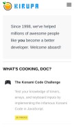 How kirupa.com looks like on a mobile device such as an iPhone.