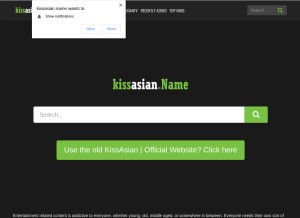 How kissasian.name looks like on a tablet such as an iPad.