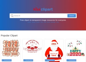 How kissclipart.com looks like on a tablet such as an iPad.