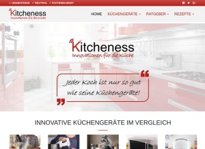 How kitcheness.de looks like on a tablet such as an iPad.