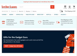How kitchenkapers.com looks like on a tablet such as an iPad.