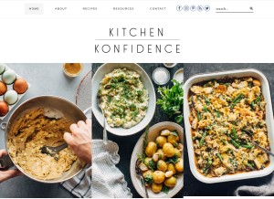 How kitchenkonfidence.com looks like on a tablet such as an iPad.
