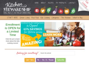 How kitchenstewardship.com looks like on a tablet such as an iPad.
