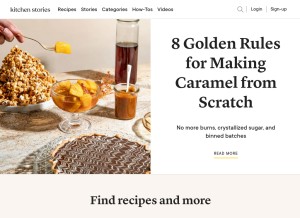 How kitchenstories.com looks like on a tablet such as an iPad.