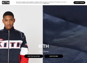 How kith.com looks like on a tablet such as an iPad.