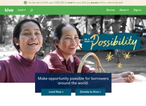 How kiva.org looks like on a tablet such as an iPad.