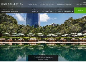 How kiwicollection.com looks like on a tablet such as an iPad.