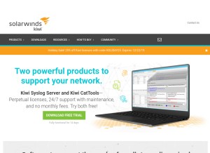 How kiwisyslog.com looks like on a tablet such as an iPad.