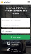How kiwitaxi.com looks like on a mobile device such as an iPhone.