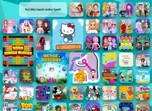 How kizi-mizi.de looks like on a tablet such as an iPad.