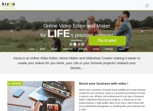 How kizoa.com looks like on a tablet such as an iPad.