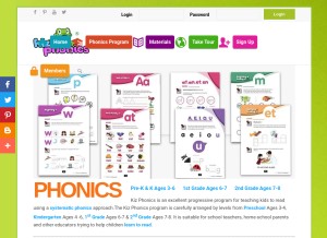 How kizphonics.com looks like on a tablet such as an iPad.