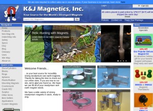 How kjmagnetics.com looks like on a tablet such as an iPad.