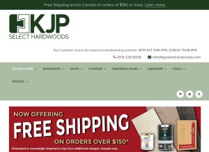 How kjpselecthardwoods.com looks like on a tablet such as an iPad.