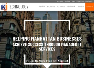 How kjtechnology.com looks like on a tablet such as an iPad.