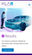 How kla-tencor.com looks like on a mobile device such as an iPhone.