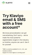 How klaviyo.com looks like on a mobile device such as an iPhone.