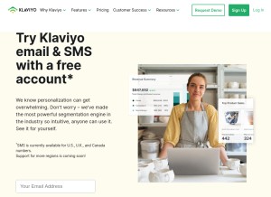 How klaviyo.com looks like on a tablet such as an iPad.