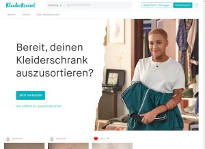 How kleiderkreisel.de looks like on a tablet such as an iPad.