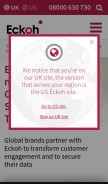 How klick2contact.com looks like on a mobile device such as an iPhone.