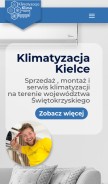 How klimatyzacjaklima.pl looks like on a mobile device such as an iPhone.