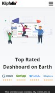 How klipfolio.com looks like on a mobile device such as an iPhone.
