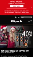 How klipsch.com looks like on a mobile device such as an iPhone.