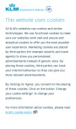 How klm.com looks like on a mobile device such as an iPhone.