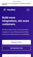 How kloudless.com looks like on a mobile device such as an iPhone.