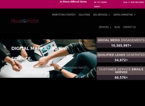 How kloudportal.com looks like on a tablet such as an iPad.