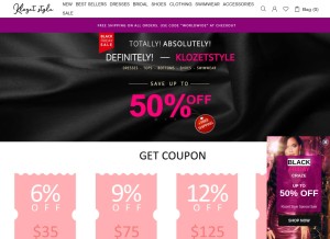 How klozetstyle.com looks like on a tablet such as an iPad.