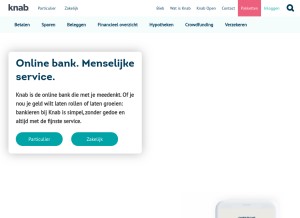 How knab.nl looks like on a tablet such as an iPad.