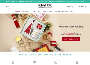 How knackshops.com looks like on a tablet such as an iPad.