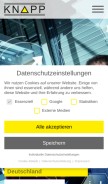 How knapp.com looks like on a mobile device such as an iPhone.