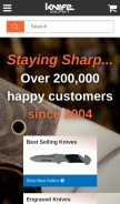 How knife-depot.com looks like on a mobile device such as an iPhone.