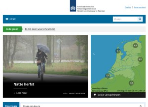 How knmi.nl looks like on a tablet such as an iPad.