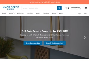 How knobdepot.com looks like on a tablet such as an iPad.
