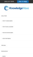 How knowledgewave.com looks like on a mobile device such as an iPhone.