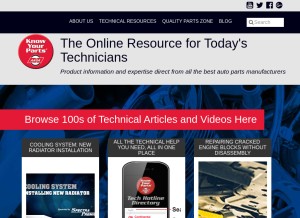 How knowyourparts.com looks like on a tablet such as an iPad.