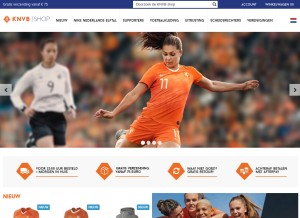 How knvbshop.nl looks like on a tablet such as an iPad.