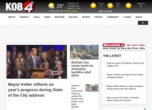 How kob.com looks like on a tablet such as an iPad.